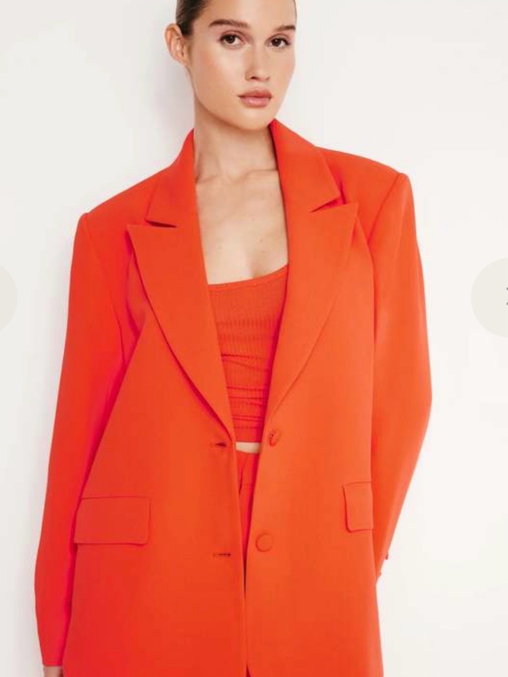 Good American Bold Orange Oversized Blazer